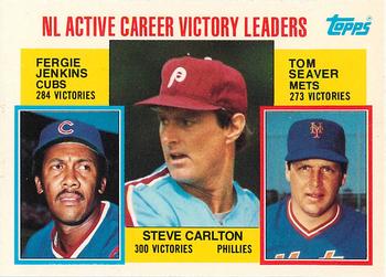 1984 Topps - Collector's Edition (Tiffany) #706 NL Active Career Victory Leaders (Steve Carlton / Fergie Jenkins / Tom Seaver) Front