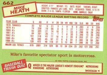 1985 Topps - Collector's Edition (Tiffany) #662 Mike Heath Back