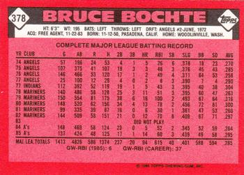 1986 Topps - Collector's Edition (Tiffany) #378 Bruce Bochte Back