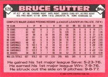 1986 Topps - Collector's Edition (Tiffany) #620 Bruce Sutter Back