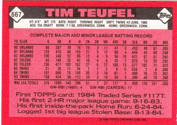1986 Topps - Collector's Edition (Tiffany) #667 Tim Teufel Back