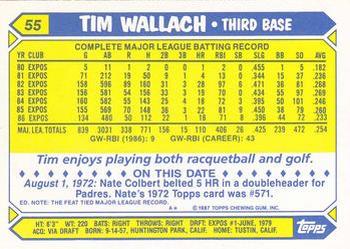 1987 Topps - Collector's Edition (Tiffany) #55 Tim Wallach Back