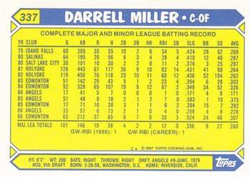 1987 Topps - Collector's Edition (Tiffany) #337 Darrell Miller Back