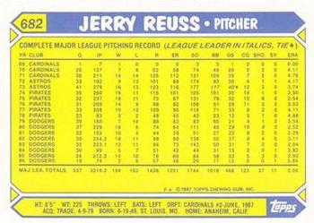 1987 Topps - Collector's Edition (Tiffany) #682 Jerry Reuss Back