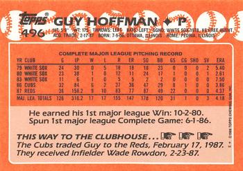 1988 Topps - Collector's Edition (Tiffany) #496 Guy Hoffman Back
