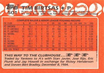1988 Topps - Collector's Edition (Tiffany) #501 Tim Birtsas Back