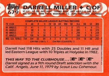 1988 Topps - Collector's Edition (Tiffany) #679 Darrell Miller Back