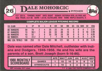 1989 Topps - Collector's Edition (Tiffany) #26 Dale Mohorcic Back
