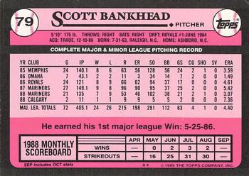 1989 Topps - Collector's Edition (Tiffany) #79 Scott Bankhead Back