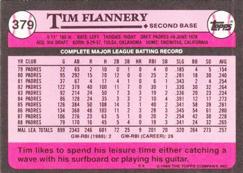 1989 Topps - Collector's Edition (Tiffany) #379 Tim Flannery Back