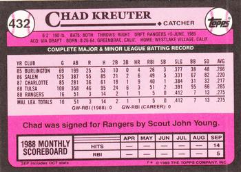 1989 Topps - Collector's Edition (Tiffany) #432 Chad Kreuter Back