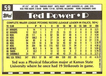 1990 Topps - Collector's Edition (Tiffany) #59 Ted Power Back