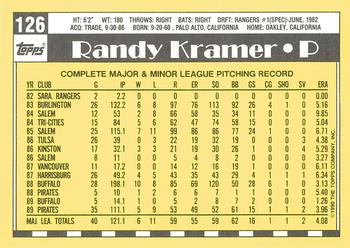 1990 Topps - Collector's Edition (Tiffany) #126 Randy Kramer Back
