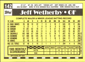 1990 Topps - Collector's Edition (Tiffany) #142 Jeff Wetherby Back
