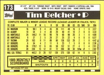 1990 Topps - Collector's Edition (Tiffany) #173 Tim Belcher Back