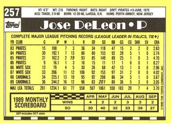 1990 Topps - Collector's Edition (Tiffany) #257 Jose DeLeon Back