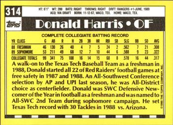 1990 Topps - Collector's Edition (Tiffany) #314 Donald Harris Back