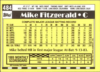 1990 Topps - Collector's Edition (Tiffany) #484 Mike Fitzgerald Back