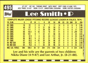 1990 Topps - Collector's Edition (Tiffany) #495 Lee Smith Back