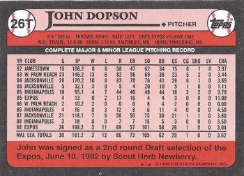 1989 Topps Traded - Limited Edition (Tiffany) #26T John Dopson Back