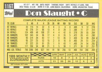 1990 Topps Traded - Limited Edition (Tiffany) #116T Don Slaught Back