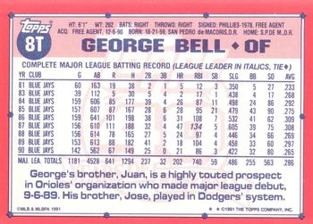 1991 Topps Traded - Limited Edition (Tiffany) #8T George Bell Back