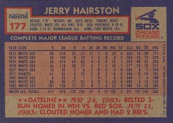 1984 Topps Nestle #177 Jerry Hairston Back