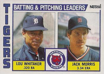 1984 Topps Nestle #666 Tigers Leaders / Checklist (Lou Whitaker / Jack Morris) Front