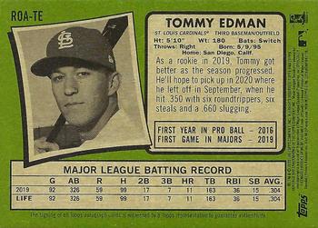 2020 Topps Heritage - Real One Autographs (High Number) #ROA-TE Tommy Edman Back