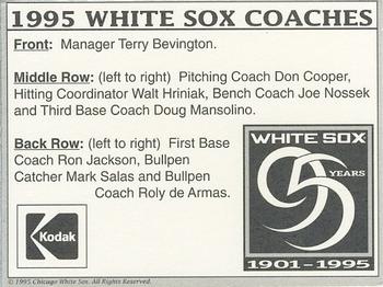1995 Kodak Chicago White Sox #NNO Coaching Staff Back