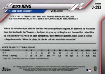 2020 Topps Chrome Update Sapphire Edition #U-293 Mike King Back