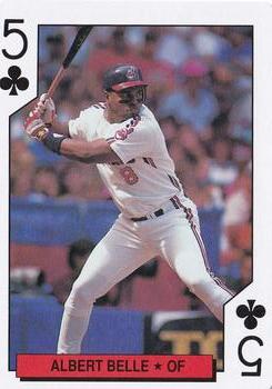 1992 Kahn's Cleveland Indians Playing Cards #5♣ Albert Belle Front