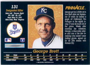 1993 Pinnacle #131 George Brett Back