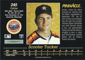 1993 Pinnacle #245 Scooter Tucker Back