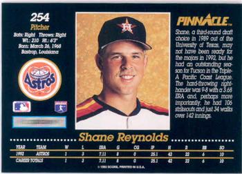 1993 Pinnacle #254 Shane Reynolds Back