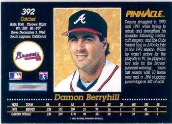 1993 Pinnacle #392 Damon Berryhill Back