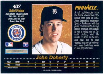 1993 Pinnacle #407 John Doherty Back