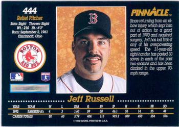 1993 Pinnacle #444 Jeff Russell Back