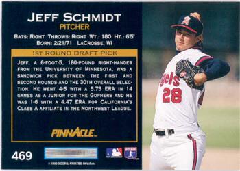 1993 Pinnacle #469 Jeff Schmidt Back
