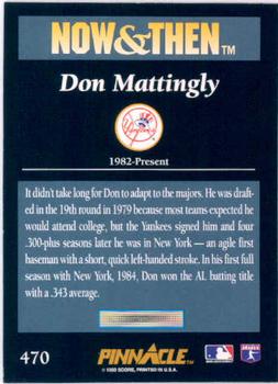 1993 Pinnacle #470 Don Mattingly Back