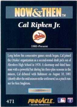 1993 Pinnacle #471 Cal Ripken Jr. Back