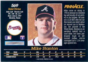 1993 Pinnacle #569 Mike Stanton Back