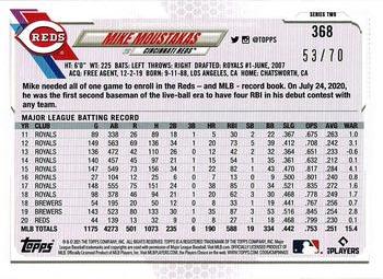 2021 Topps - 70th Anniversary Platinum #368 Mike Moustakas Back