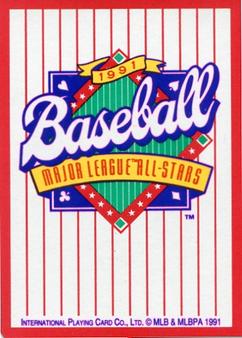 1991 International Playing Card Co. Major League All-Stars Playing Cards #10♣ Lee Smith Back