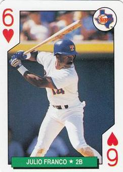 1991 International Playing Card Co. Major League All-Stars Playing Cards #6♥ Julio Franco Front