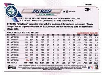 2021 Topps - Royal Blue #204 Kyle Seager Back