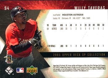 2005 SP Collection - 2005 SPx #94 Willy Taveras Back