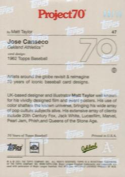 2021-22 Topps Project70 - Rainbow Foil #47 Jose Canseco Back
