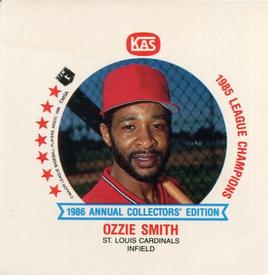 1986 KAS St. Louis Cardinals Discs - Square Proofs #7 Ozzie Smith Front