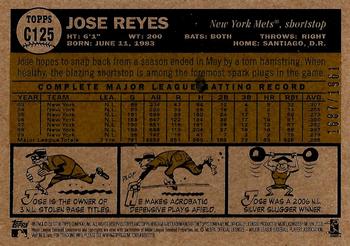 2010 Topps Heritage - Chrome #C125 Jose Reyes Back